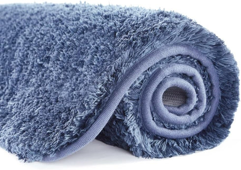 Suchtale Bath Rug for Bathroom Non Slip Bathroom Mat (20 x 32, Blue) Water Absorbent Soft Microfiber Shaggy Bath Rug Machine Washable Bath Mat for...