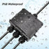 IP68 Waterproof Junction Box, 4-Way Outdoor Cable Connectors with 4 Cable M25 Gland Wire Connector Electrical Junction Box for 4-14 mm Diameter Ca...