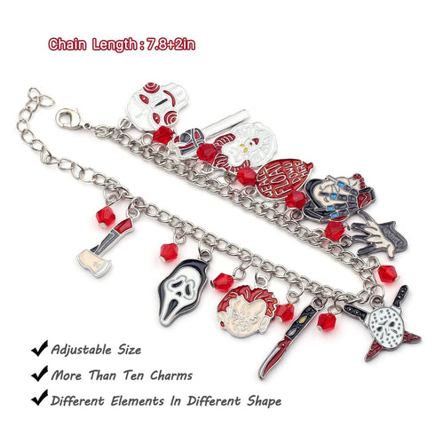 Nightmare Before Christmas Makeup Brushes - 5pcs Corpse Bride Anime Make Up Brush Set Silver Drawstring Bag Included (Brushes and Bracelet 2)...