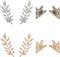 PH PandaHall 8pcs(4 Pairs) 4 Colors Triangle/Leaf Shape Alloy Brooches Hollow Pattern Shirt Collar Brooch Unisex, Antique Bronze/Golden/Silver/Ros...