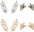 PH PandaHall 8pcs(4 Pairs) 4 Colors Triangle/Leaf Shape Alloy Brooches Hollow Pattern Shirt Collar Brooch Unisex, Antique Bronze/Golden/Silver/Ros...