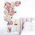 WINDVALE Pink Peony & Rose Floral Wall Stickers, Peel & Stick, Waterproof, Modern Style, 2 Sheets (11.8 x 35.4 inches each), Ideal for Bedroom, Li...