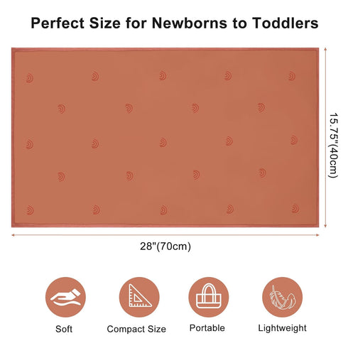 Vegan Leather Baby Changing Mat - Wipeable Portable Changing Pad 2 Pack, Foldable Travel Changing Mat for Baby, Newborns (Rainbow&Elephant,15.75"*...