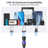 Magnetic Charging Cable 4 Pack (3.3ft/6.6ft/6.6ft/10ft), 540 Degree Rotating Magnetic Phone Charger Cable, 3 in 1 Nylon Magnetic USB Cable for Mic...