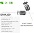 EEMB ER14250 1/2AA 3.6V Lithium Battery with AX Solder Tabs Li-SOCL? Non-Rechargeable Battery XL-050F SB-AA02 LS14250 TL-5902 TL-2150 for Slot Mac...
