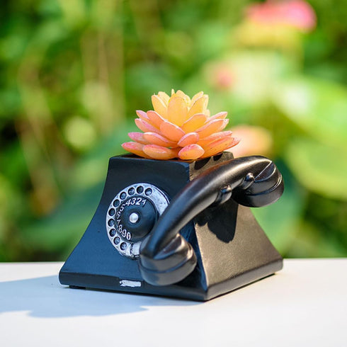 Yardwe 1pc Plant Pot Animal Succulent Planter Pots Telephone Shaper Flowerpot Retro Flower Pot Modern Cute Flower Pots Vintage Flower Pot Garden F...
