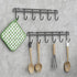 2Pcs Kitchen Utility Hooks,Wall Mount Kitchen Utensil Rack with 6 Hooks,Wall Mounted Rail,No Drilling Kitchen Utensil Holder,Space Saving Kitchen ...