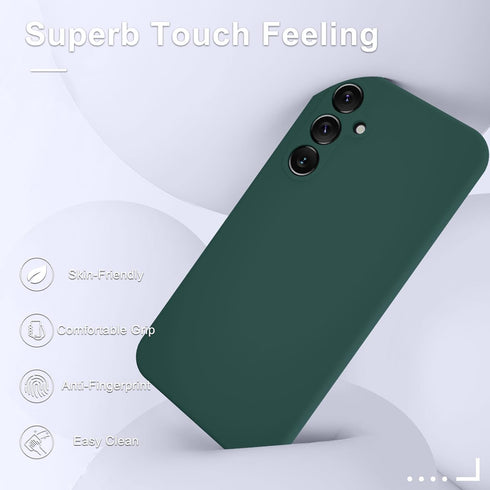 for Samsung Galaxy A15 5G Case, Silicone Phone Case with 1 Screen Protector, Soft Anti-Scratch Microfiber Lining, Full Body Shockproof Slim Cover,...