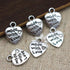 100pcs Heart Shape Charms Pendants Made with Love Letters Carving DIY Craft Necklace Bracelets Keychain Jewelry Making Findings Accessories (Ancie...