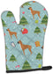 Caroline's Treasures BB4877OVMT Christmas Boxer Oven Mitt Heat Resistant Thick Oven Mitt for Hot Pans and Oven, Kitchen Mitt Protect Hands, Cookin...