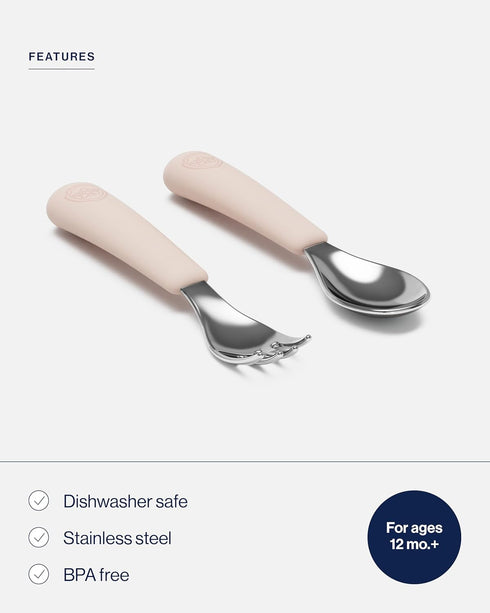 Lalo PAW Patrol Utensils - Toddler Fork and Spoon Set - Stainless Steel and Silicone Ergonomic Toddler Utensils - Children Safe Flatware Set - 2 P...