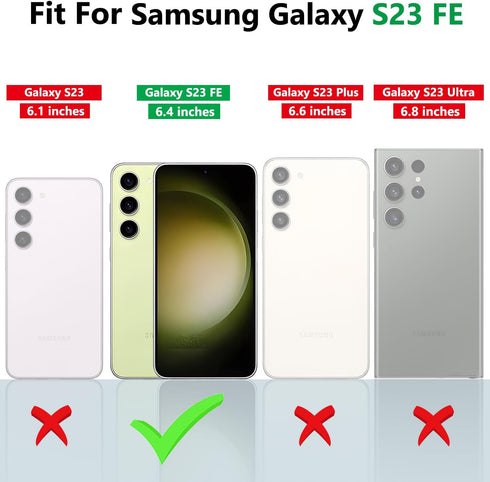 Galaxy S23 FE Case, Samsung Galaxy S23 FE Case with HD Screen Protector, Shockproof Samsung S23 FE Case with 360° Magnetic Ring Holder Kickstand P...