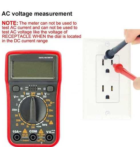 Digital Multimeter with Ohm Volt Amp and Resistance Diode Voltage Tester Meter...