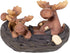 Moose Family in Canoe Resin Decorative Tabletop Figurine...