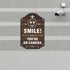 2 Pack Smile You're On Camera Signs Video Surveillance Signs 12 x 8 Inches Home Business Driveway Alert CCTV Security Camera Warning Signs Metal R...