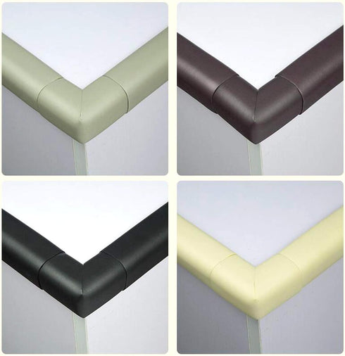 M2cbridge L Shape Extra Thick Furniture Table Edge Protectors Foam Baby Safety Bumper Guard 6.5 Ft (Black with 4 Corners)...