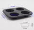 4 Cup Muffin Pan 2 Pcs (8.5 X 7.48 Inch) Air Fryer Small Oven Cupcake Baking Pan Non Stick No Toxic Bakeware...