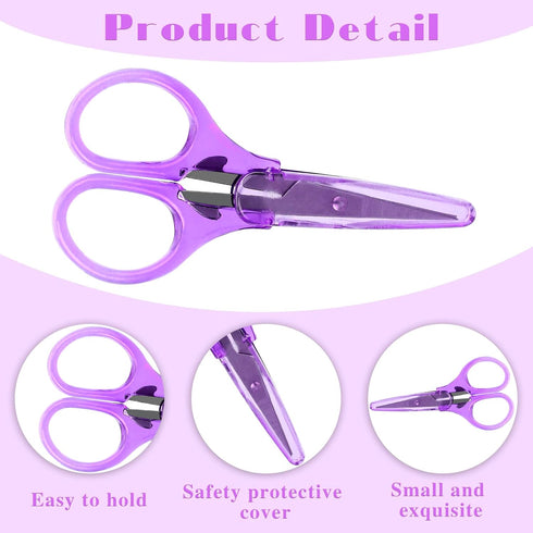 3Pcs Small Scissors All Purpose Craft Scissors Stainless Steel Scissors with Protective Cover Mini Detail Craft Scissors Precision Straight Fine T...