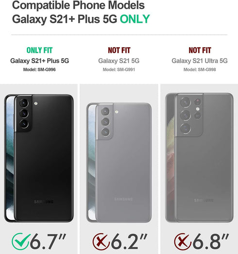 Poetic Spartan Samsung Galaxy S21+ Plus 5G 6.7" Case, Fingerprint ID Compatible, Shockproof Protective Cover, Kickstand, Metallic Gun Metal...