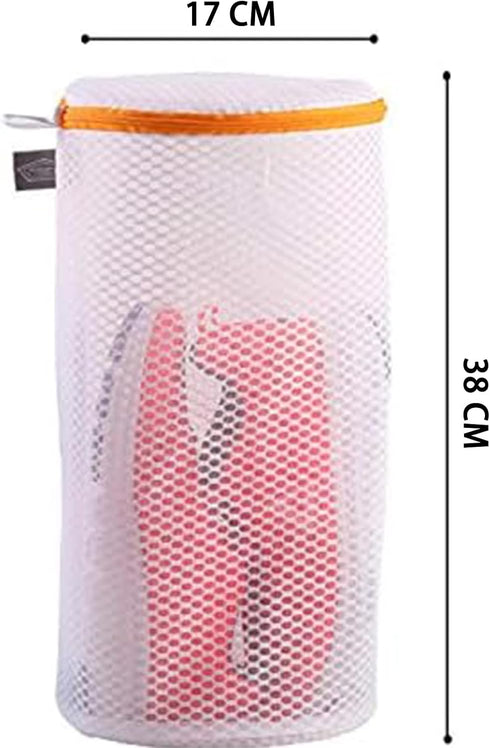 Kimmama Shoes Wash Bags,Sneaker Mesh Washing Bag,Shoe Cleaning Laundry Bag for Gym Shoes,Sneaker,Yeezt Boost,Slipper,Honeycomb Fabric,Orange Zippe...