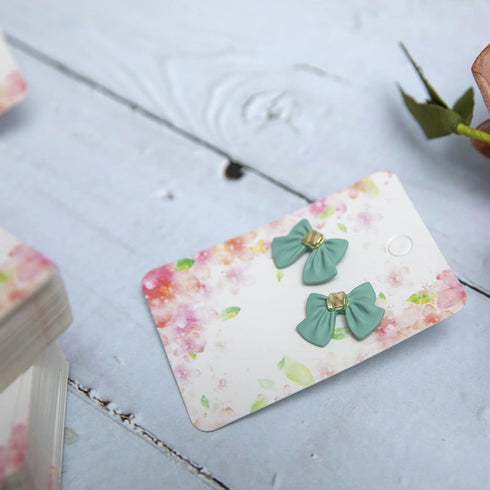 100Pack Flower Earring Cards for Display Necklace Card Jewelry Display Hanging Card Hang Tag 2.8"x2"...