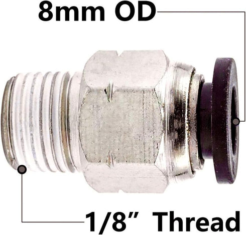 Beduan Pneumatic Male Straight PC 5/16 Inch Tube OD x 1/8 Inch Thread Push to Connect Fittings...
