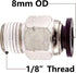 Beduan Pneumatic Male Straight PC 5/16 Inch Tube OD x 1/8 Inch Thread Push to Connect Fittings...