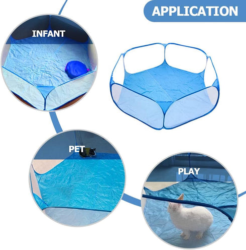 LUOZZY Animal Baby Playpen Foldable Safe Fence Anti-Slip Bases Baby Playard Breathable Pet Playpen Indoor Outdoor Yard Fence for Kitten Puppy Bunn...