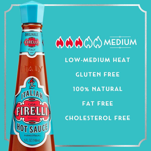 FIRELLI Italian Hot Sauce | 5oz Bottle (Pack of 1) | Perfect Kick for Pizza, Ramen, Eggs | Great Balanced Flavor, Gluten Free, Keto, All Natural, ...