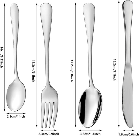 9 Pieces Eating Portion Control Flatware Utensils Bariatric Silverware Weight Loss Portion Management Control Serving Spoons Forks Knives Stainles...