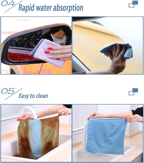 Nanoscale Cleaning Cloth Easy Clean Cloth Microfiber Polishing Cleaning Cloth Glass Cleaning Cloth Window Mirror Car Mirror Stainless Steel Lint F...