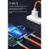 Orange 3 in 1 Multi USB Cable 100W Multi Charger Cable Fast Charging Cable Fast and Stable Charging to Various Mobile Phones with Type-C/Android/C...