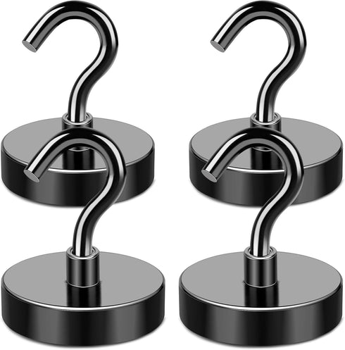 MIKEDE Magnetic Hooks Heavy Duty, 110LB+ Super Strong Magnet Hooks, Neodymium Earth Magnets with Hook for Hanging, Magnetic Metal Hanger for Cruis...