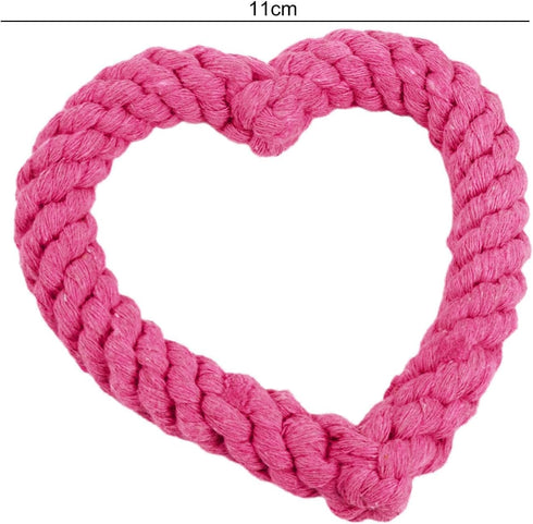 Pink Cute Dog/Cat Chew Toys, Dog Toys for Chewers, Heavy Duty Dental Dog Rope Toy for Dogs, Creative Love Heart Shaped Interactive Rope Dog Toys, ...
