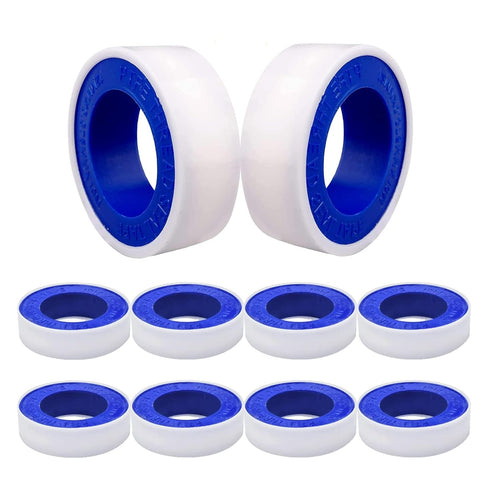 BetterJonny 10 Rolls Teflon Tape, 12mmx10m PTFE Pipe Sealant Seal Tape Industrial Thread Seal Tapes Plumbing Waterproof Seal Tape for Shower Head,...