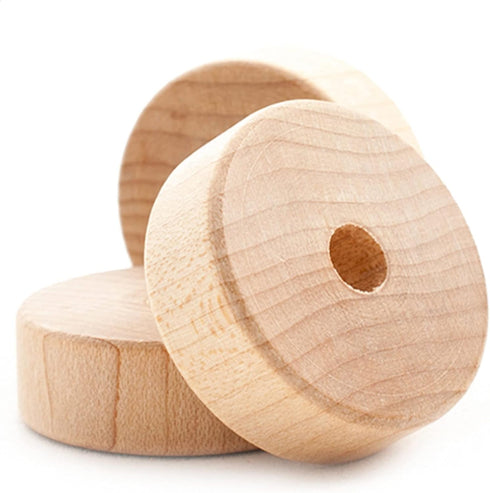 Pinehurst Crafts Flat (Slab) Wooden Toy Wheels, 1-1/4 Inch x 7/16-Inch Thick (with 1/4-Inch Hole), Pack of 50...