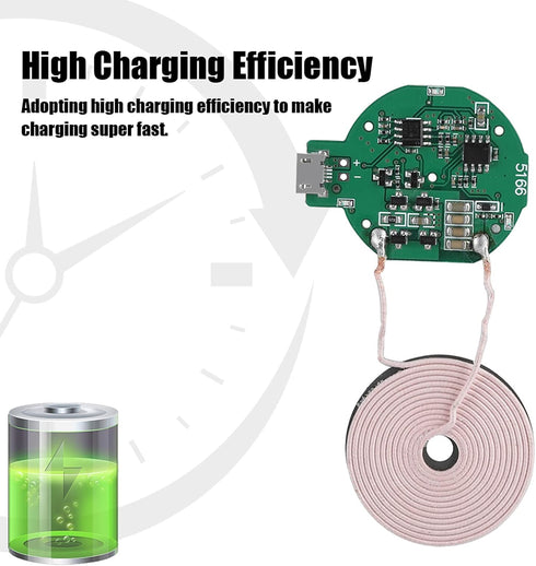 Wireless Charger Transmitter Module, Fast PCBA Circuit Board Coil Wireless Charging Micro USB Port DIY Wireless Charger Parts......
