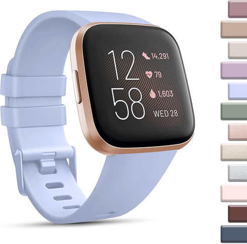 Sport Bands Compatible with Fitbit Versa 2 / Fitbit Versa/Versa Lite/Versa SE, Classic Soft Silicone Replacement Wristbands Straps for Fitbit Vers...