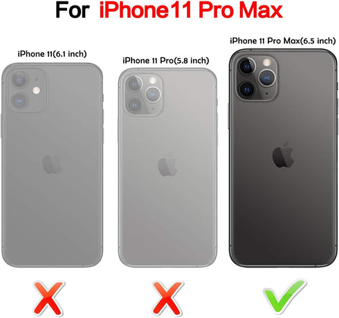 HianDier Wallet Case for iPhone 11 Pro MAX Slim Protective Case with Credit Card Slot Holder Flip Folio Soft PU Leather Magnetic Closure Cover for...