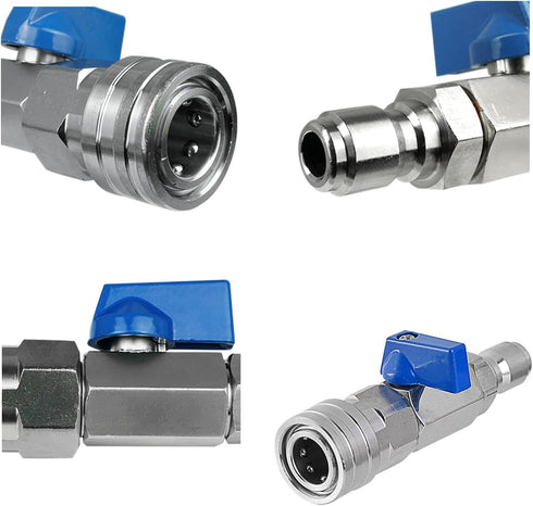 High Pressure Washer Ball Valve Kit 3/8 NPT Quick Connector 4500 PSI for Power Washer Hose...