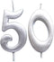 MAGJUCHE Silver 50th Birthday Numeral Candle, Number 50 Cake Topper Candles Party Decoration for Women or Men...