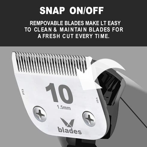 Ceramic Blade Dog Grooming Detachable Compatible with Andis Hair Clippers (#10:1/16"(1.5mm))...