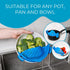 Silicone Strainer for Kitchen - Cooking strainer for Pasta, Fruits, Vegetables, Clip on Strainer, Pot Strainer, Pans,Food Strainer (blue)...