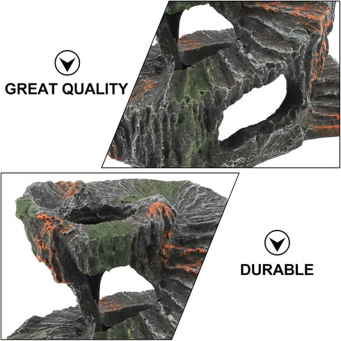 Housoutil 1pc Turtle Terrace Tortoise Tank Decoration Fish Tank Hiding Cave Aquarium Cave Model Aquarium Landscaping Tool Aquarium Supplies Fish T...