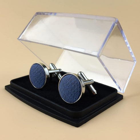 S&W SHLAX&WING Solid Blue Cufflinks for Men Cuff Link Wedding Gifts...