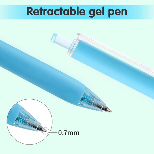 Ddaowanx Colored Gel Pens, 6 Colors Retractable Gel Ink Pens, Pastel Retractable Pretty Journaling Pens, Medium Point 0.7 mm Gift Pens,Cute Highli...