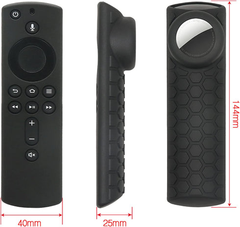 Compatible for Alexa Voice Remote Cover/TV Stick 4k (2nd Gen) with Airtag Holder, Glow in The Dark, Item Finder Anti-Slip Silicone Protective Case...