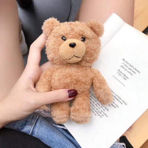 SGVAHY Furry Case for AirPods Pro 2nd/1st Generation Funny Cute 3D Cartoon Plush Design Bear Khaki Soft Warm Fluffy AirPod Pro 2 Cover with Keycha...