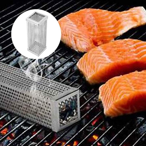 Pellet Smoker Tube 6 Inch Stainless Steel Perforated Wood Pellet Tube Smoker, Smoke Tube Box for Pellets Grill BBQ Cold Smoker Generator Tube, for...