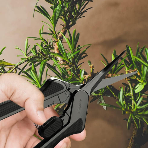 AC Infinity 6.6” Stainless Steel Pruning Shear with Cleaning Kit, Lightweight Ergonomic Design, Nonstick Titanium Coated Blades for Gardening, Hyd...